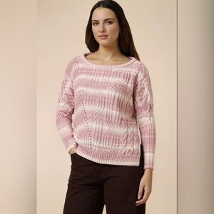 Allen Solly Woman Pink Cable Knit Sweater Size M – New Without Tags